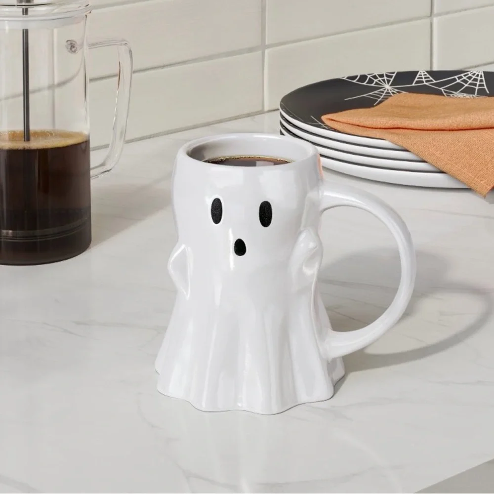White Ghost Ceramic Mug - Picture 2 of 2